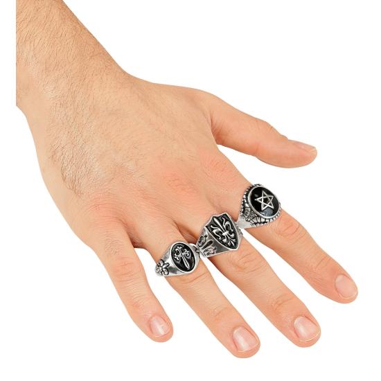 Anéis góticos sortidos – Pacote com 3 modelos