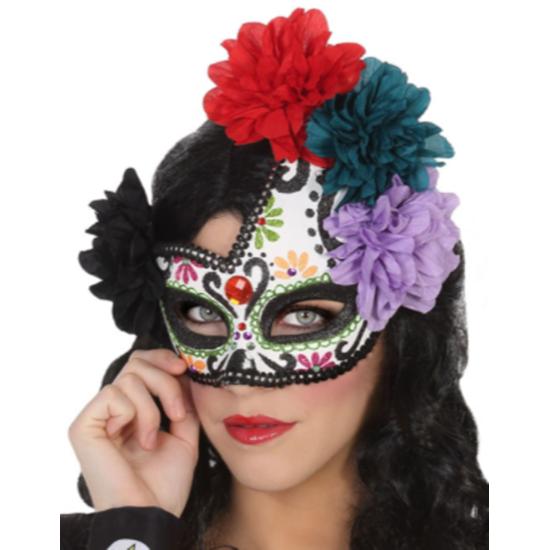 Máscara de luxo Catrina do Dia dos Mortos Máscara de luxo Catrina do Dia dos Mortos