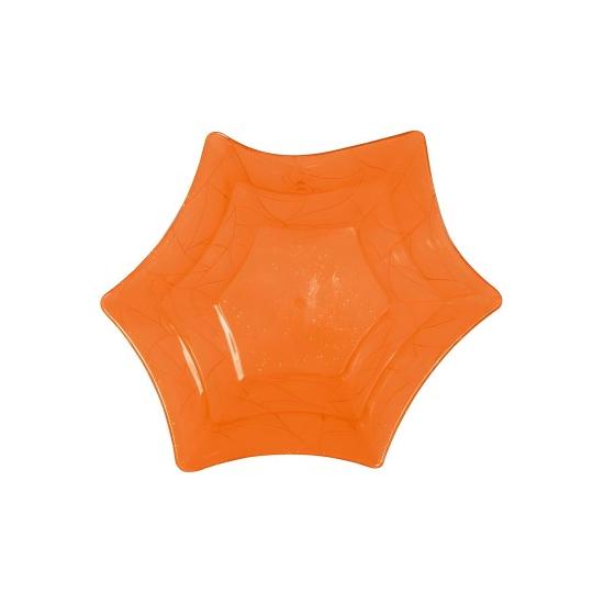 Bandeja laranja em forma de teia de aranha