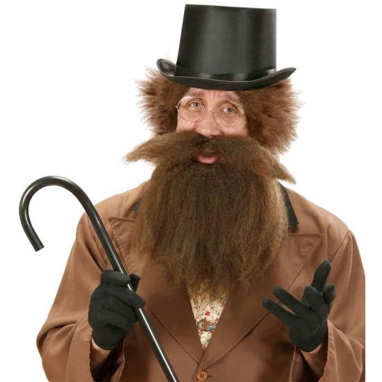 Barba com personagens de bigode marrom.