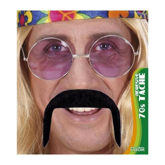 Bigode preto dos anos 70 com adesivo. Bigode preto dos anos 70 com adesivo.