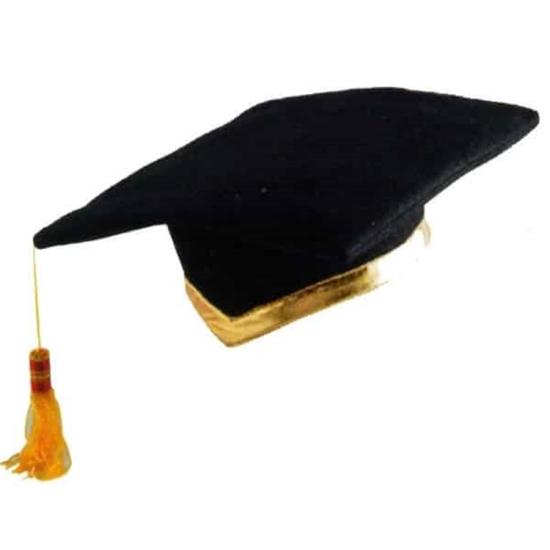 Boné oficial de feltro de luxo tamanho infantil de formatura