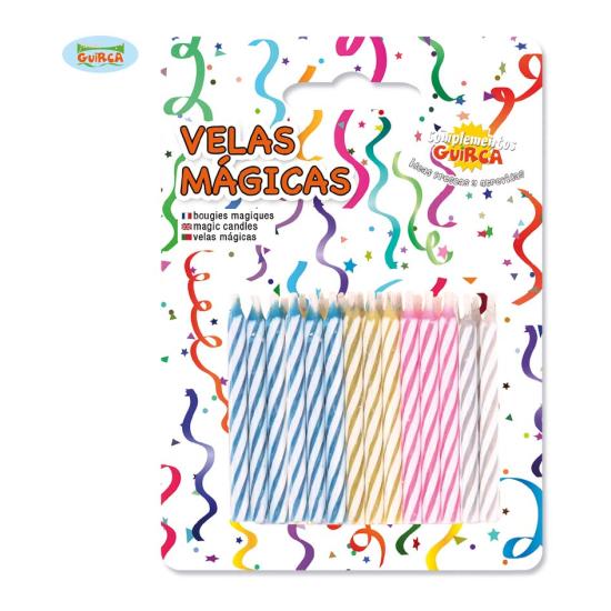 Blister de 24 velas mágicas de aniversário. Blister de 24 velas mágicas de aniversário.