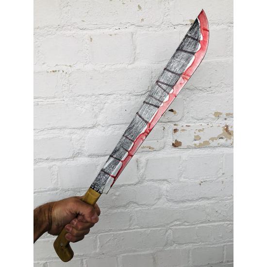 Machete Sangrento – Arma Falsa, Faca Jazon Manchada de Sangue, Adereços de Halloween