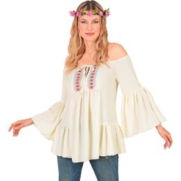Blusa hippie feminina com mangas sino