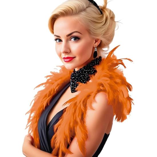 Boa de penas laranja 40g