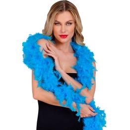 Boa de penas azul luxuosa 1,80 metros 50 gramas