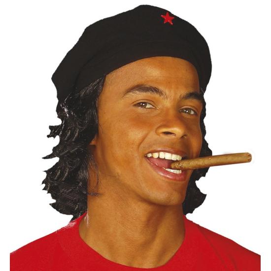 Boina Che com peruca para fantasia