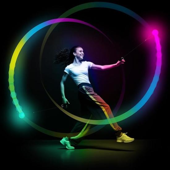 Bola de dança LED multicolorida (7 cm) - Acessório luminoso para festa