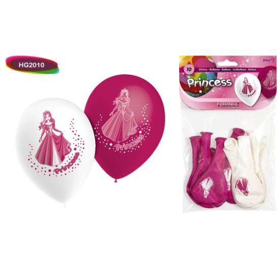 Bolsa com aba com 10 balões princesa. Bolsa com aba com 10 balões princesa.