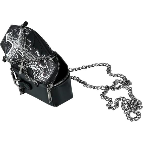 Bolsa Caixão Preto (17x10 cm) – Acessório Unissex para Halloween e Festas