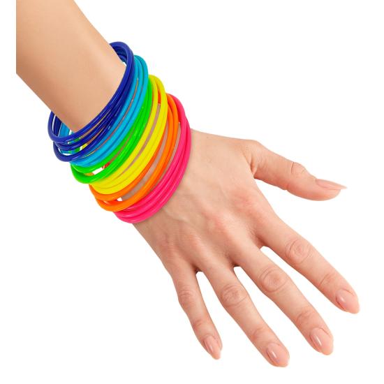 Pulseiras Neon Multicoloridas – Pacote com 18 unidades. Pulseiras Neon Multicoloridas – Pacote com 18 unidades.