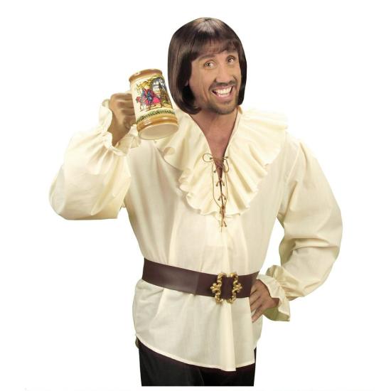 Camisa masculina bege pirata e renascentista.