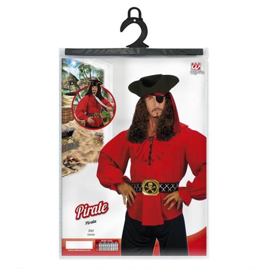 Camisa Pirata/Renascentista Vermelha Masculina.