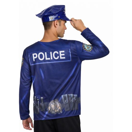 Camiseta masculina de uniforme policial, tamanho M
