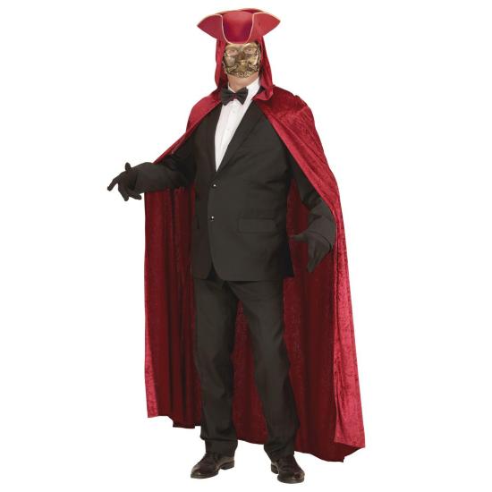 Capa com capuz de veludo cor de vinho 150 cm unissex