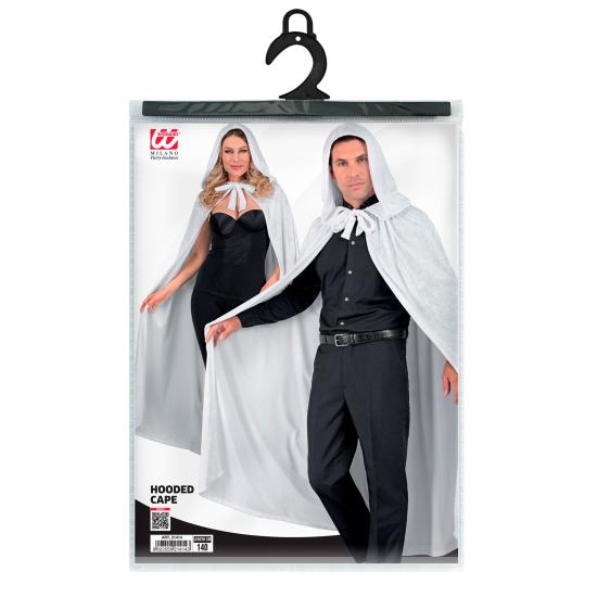 Capa com capuz de veludo branco – 140 cm