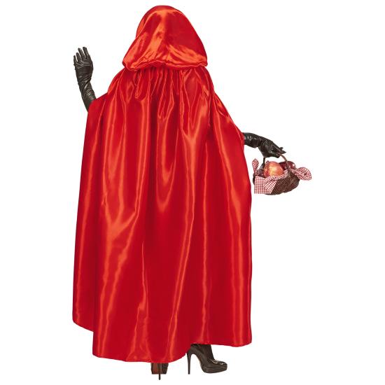 Capa com capuz de cetim vermelho 143 cm