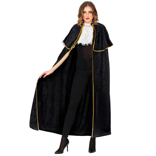 Capa veneziana luxuosa de veludo de 142 cm com folhos Capa veneziana luxuosa de veludo de 142 cm com folhos