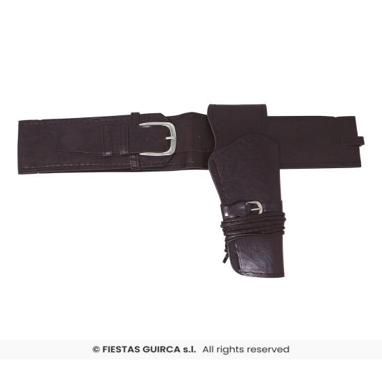 Coldre de couro preto para adulto.