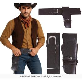 Coldre de couro preto para adulto.