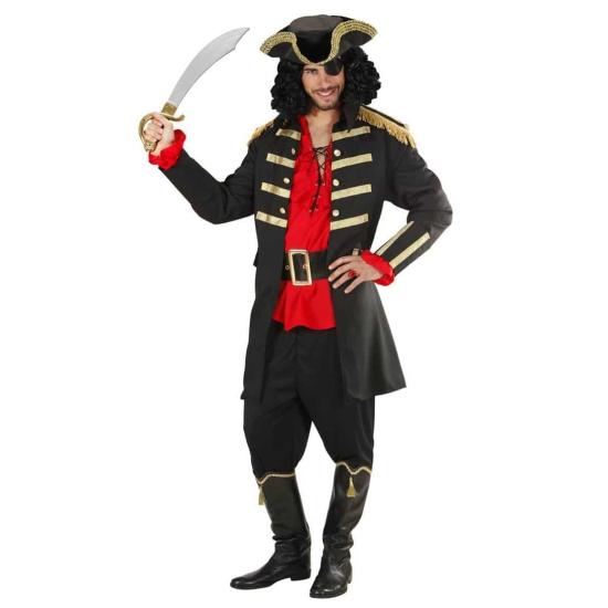 Jaqueta preta e chapéu de pirata ou capitão Jaqueta preta e chapéu de pirata ou capitão