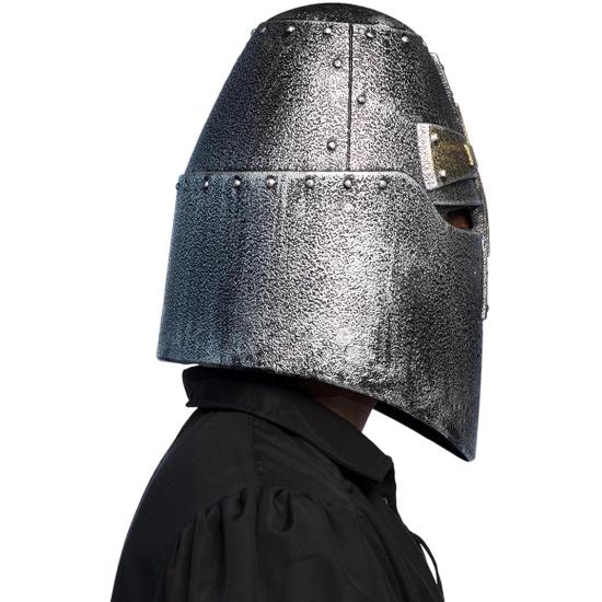 Capacete de cruzado medieval prateado para adulto