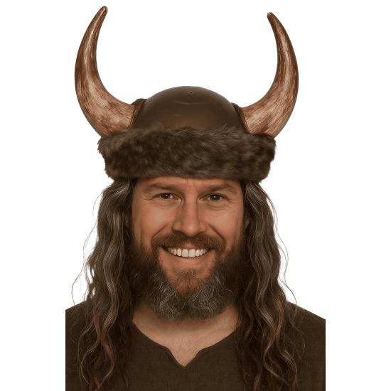 Capacete Viking com Couro – Chapéu Medieval com Chifres