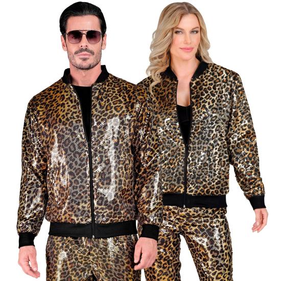 Jaqueta bomber de lantejoulas Leopard Jaqueta bomber de lantejoulas Leopard