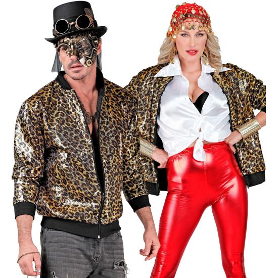 Jaqueta bomber de lantejoulas Leopard Jaqueta bomber de lantejoulas Leopard
