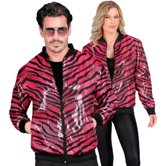 Jaqueta bomber de lantejoulas rosa Jaqueta bomber de lantejoulas rosa