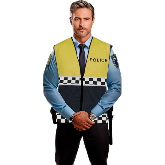 Colete policial amarelo para adultos