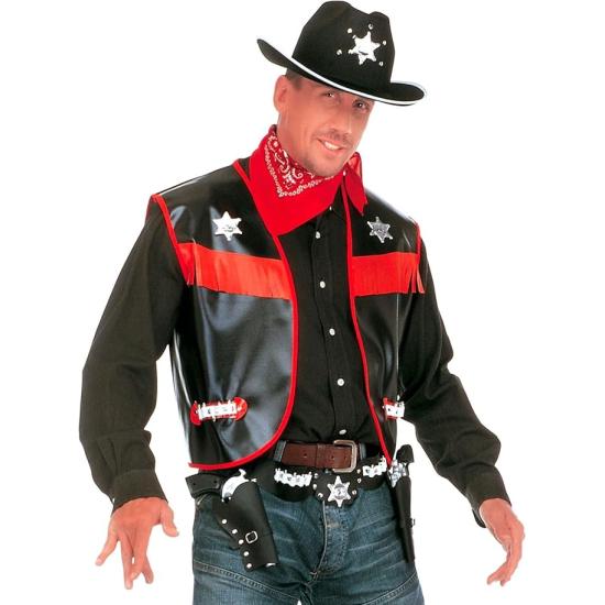Colete de fantasia de cowboy para homem adulto