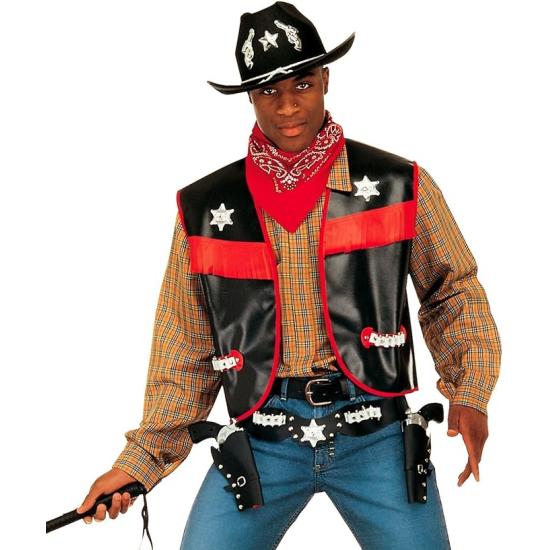 Colete de fantasia de cowboy para homem adulto