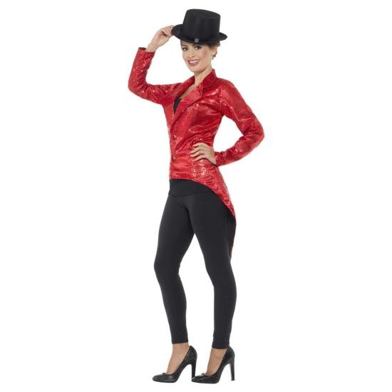 Jaqueta adulta de lantejoulas vermelha