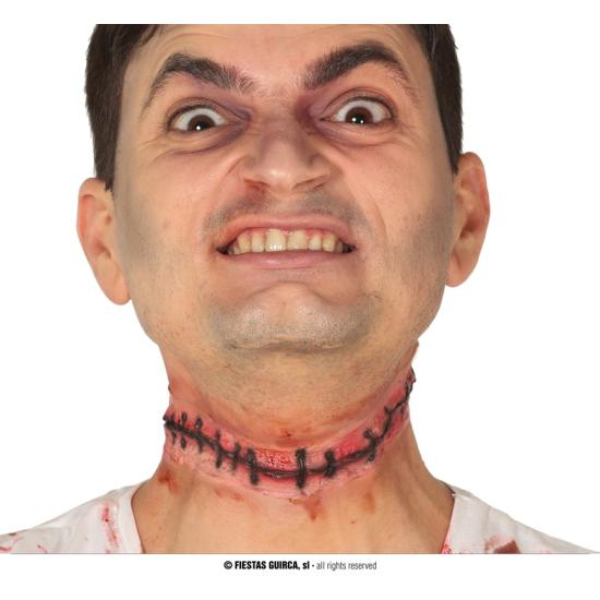 Corte de cicatriz de látex no pescoço