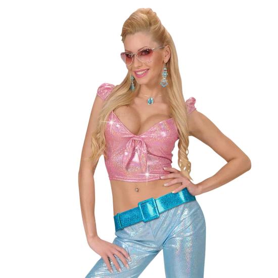 Cinto Glitter Azul 120 cm.