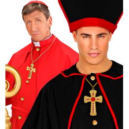 Colar Cruz Dourada Sacerdote/Bispo