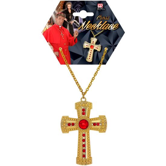 Colar Cruz Dourada Sacerdote/Bispo