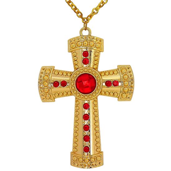 Colar Cruz Dourada Sacerdote/Bispo
