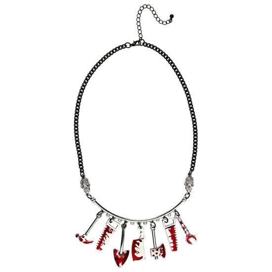 Colar de ferramentas sangrentas.