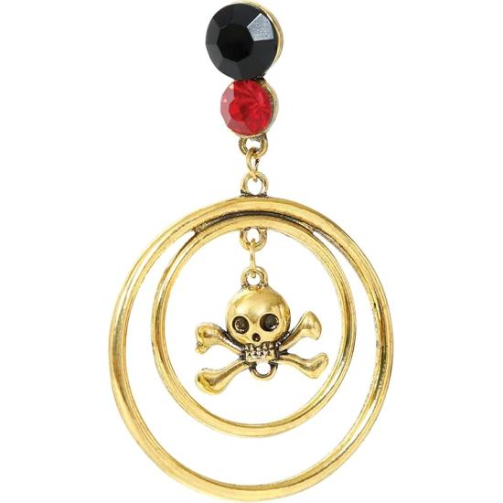 Conjunto de colar e brincos metálicos de pirata - Acessórios de joalheria para mulheres Conjunto de colar e brincos metálicos de pirata - Acessórios de joalheria para mulheres