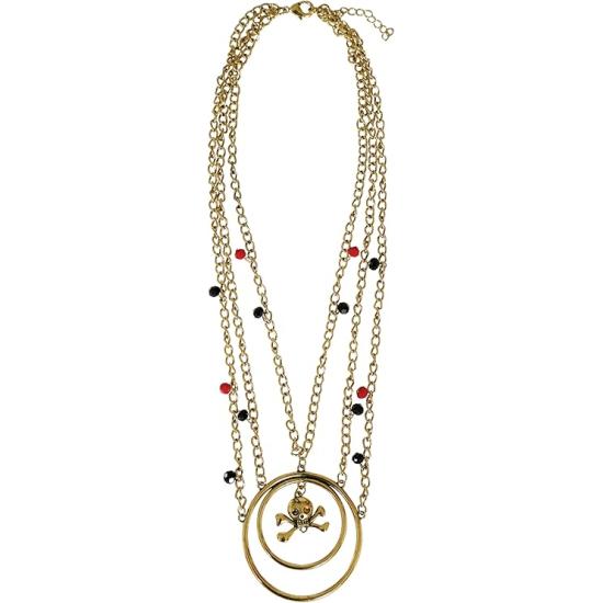 Conjunto de colar e brincos metálicos de pirata - Acessórios de joalheria para mulheres Conjunto de colar e brincos metálicos de pirata - Acessórios de joalheria para mulheres