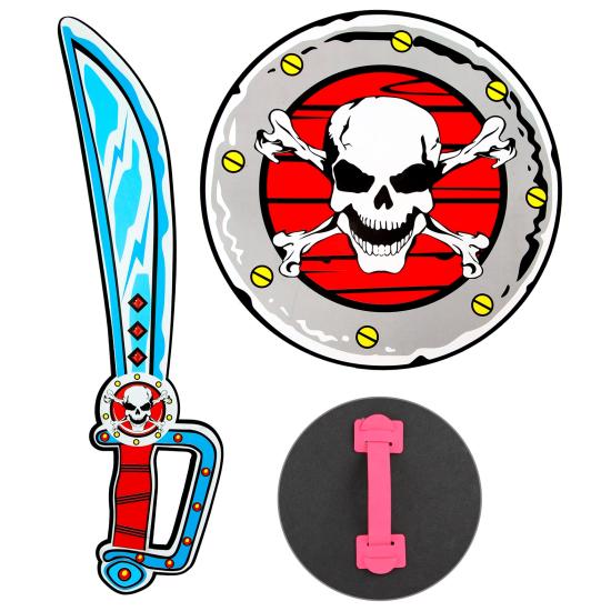Conjunto de espada de espuma e escudo de pirata