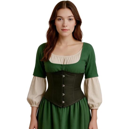 Corset preto feminino – Top elegante para fantasia de princesa e marquesa