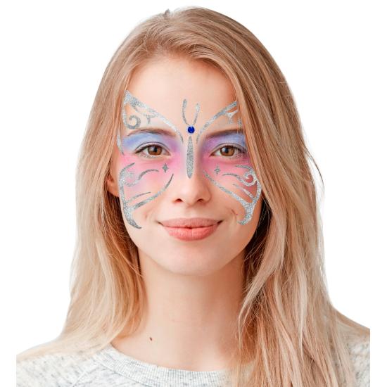 Decoração adesiva de rosto de borboleta