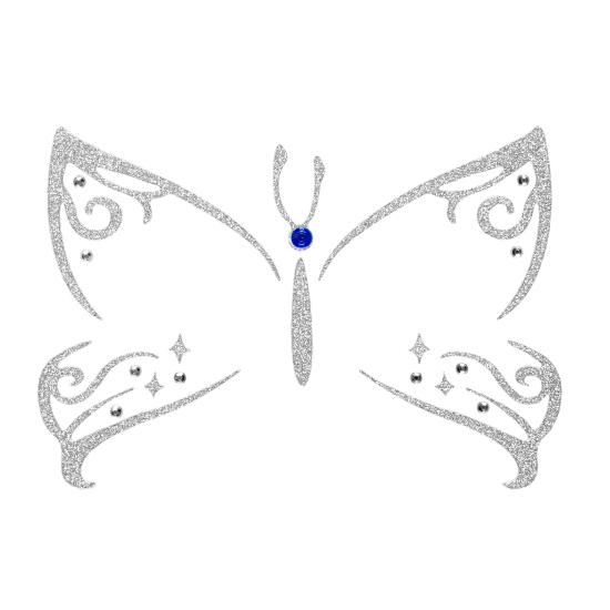 Decoração adesiva de rosto de borboleta