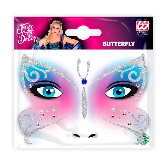 Decoração adesiva de rosto de borboleta