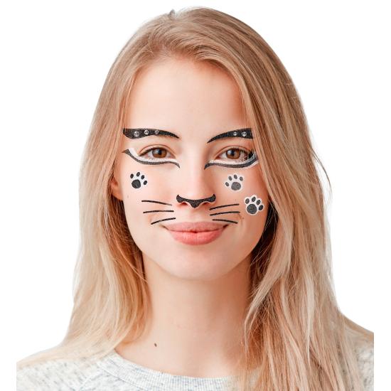 Decoração adesiva de rosto de gato