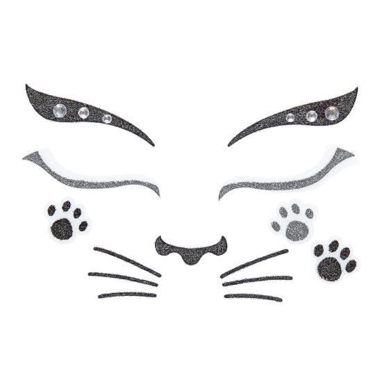 Decoração adesiva de rosto de gato